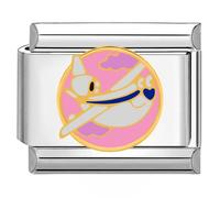 Quiges - Modulo Charm Link in stile italiano da 9 mm in acciaio inox Viaggio in aereo per bracciali in stile Italian Links