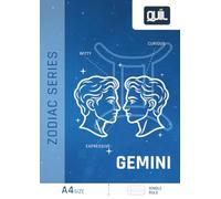 QUIIL GEMINI Notebook: Premium Zodiac Series: QUIIL Studio Premium A4 Ruled Notebook | 160 Smooth Single-Line Writing Pages | Durable Matte Laminated ... for School, Office, Study & Everyday Writing