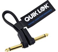 QUIK LOK - FPC/QB-0,10K Cavo Patch Flat 10 cm Jack Mono 90° / Jack Mono 90°, Nero per Pedaliera