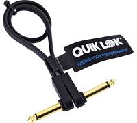 QUIK LOK - FPC/QB-0,30K Cavo Patch Flat Serie FPC QUIKBOARD, 30 cm, Jack Mono Angolato 90°, Nero, Ultra Piatto per Pedaliera, Connettori Compatti con Pin Dorati