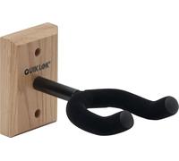 QUIK LOK - GSW/001 SUPPORTO A MURO CON BASE IN LEGNO Supporto Chitarra e Basso da Parete, Base in Legno, Viti e Tasselli Inclusi, Base cm 6,4 x 1,9 x 10,1 , Distanza Parete/Forcella 7 cm