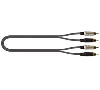 QUIK LOK - JUST/4RCA-3 Cavo Audio 4 RCA Maschio, Lunghezza 3 Metri, Serie JUST, Sbilanciato, Nero e Argento, per Hi-Fi, Mixer, Studio, Home Recording, Sala Prove e Collegamenti Stereo