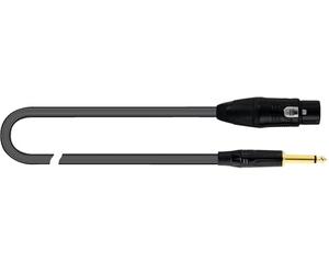 QUIK LOK - JUST/FJM-3 Cavo Microfonico Bilanciato XLR Femmina a Jack TS 6,3 mm Mono Dritto, Lunghezza 3 Metri, Serie JUST, Nero, per Microfoni, Mixer, Studio, Casse Attive, Home Recording, Sala Prove
