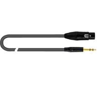 QUIK LOK - JUST/FJS-2 Cavo Microfonico Bilanciato XLR Femmina a Jack TRS 6,3 mm Stereo Dritto, Lunghezza 2 Metri, Nero, per Mixer, Microfoni, Casse Attive, Studio, Live, Sala Prove