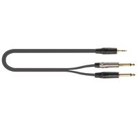 QUIK LOK - JUST/J352J-1 Cavo Adattatore Minijack Stereo 3.5 mm A Due Jack Mono 6.3 mm, 1 m Nero