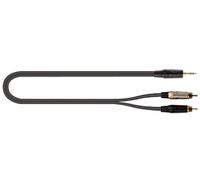 QUIK LOK - JUST/J352RCA-2 Cavo Audio Adattatore Mini Jack TRS 3,5 mm a 2 RCA Maschio, Lunghezza 2 m, Serie JUST, Nero, per Hi-Fi, Mixer, Smartphone, Home Studio, Impianti Audio