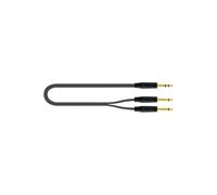 QUIK LOK - JUST JS2JM-1 Cavo Adattatore Stereo 6.3mm TRS a 2x Mono 6.3mm TS, 1m, Nero, Serie JUST