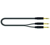 QUIK LOK - JUST/JS2JM-2, Cavo Adattatore, Jack Stereo / 2 x Jack Mono, Lunghezza 2 mt Colore Nero