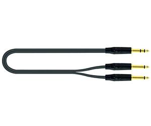 QUIK LOK - JUST/JS2JM-2, Cavo Adattatore, Jack Stereo / 2 x Jack Mono, Lunghezza 2 mt Colore Nero