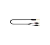 QUIK LOK - JUST JS2RCA-3 Cavo Adattatore Jack Stereo 6.3mm TRS a 2 RCA Maschio, 3m, Nero
