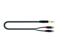 QUIK LOK -SX/4-2,5K Cavo Jack Stereo 6,3 mm a 2 Jack Mono 6,3 mm Serie STRIX, Lunghezza 2,5 m, Colore Nero