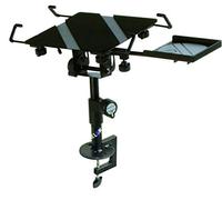 QUIK LOK - LPH/T SUPPORTO PER LAPTOP CON FISSAGGIO DA TAVOLO, Regolabile in Altezza, Angolazione Verticale ed Orizzontale, Regolabile in altezza, Ripiano per il Mouse Estraibile, Colore Nero