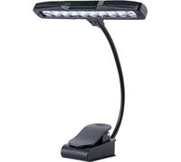 QUIK LOK - MS/19 LED LAMPADA LEGGIO A LED, con Collo Flessibile, con Pinza di Fissaggio, 10 led durata 100.000 ore, Autonomia 20/30 ore con 3 batterie AA, 2 Livelli Luminosità, Colore Nero