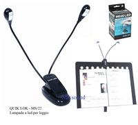 QUIK LOK MS22 LAMPADA FLESSIBILE A 4 LED PER LEGGIO LETTURA LIBRO PC e CAVO USB