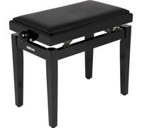 Quik Lok Panca in legno per pianoforte PB/100 BK L - Seduta Sky nero, Altezza 48-57 cm, Nero lucido