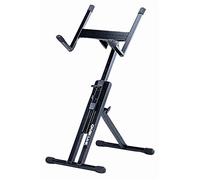 QUIK LOK - QL/640 SUPPORTO PER AMPLIFICATORE Supporto Amplificatore, Piattaforma Orientabile, Altezza Regolabile 31.5/63 cm, Colore Nero