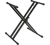 QUIK LOK - QL/746 Supporto Professionale a X per Tastiera, a Singolo Livello, Doppio Telaio, Con Sistema di Bloccaggio a Disco, Colore Nero