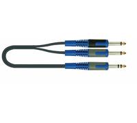 QUIK LOK - RKSA/100-5 Cavo Adattatore Stereo 6,3mm a 2 Jack Mono 6,3mm, 5m, Serie ROK SOLID, Cavo Superflex, Contatti Dorati, Colore Nero