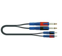Roksolid 2m 2x 6.3mm Mono Jack to 2x Male Phono Audio Cable