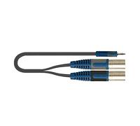 QUIK LOK - RKSA/192-3 Cavo Adattatore Minijack Stereo 3,5 mm a 2 XLR Maschio, Serie ROK SOLID, Lunghezza 3 m, Nero