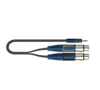 QUIK LOK - RKSA/194-3 Cavo Adattatore Minijack Stereo 3,5 mm a 2 XLR Femmina, Serie ROK SOLID, Lunghezza 3 m, Nero