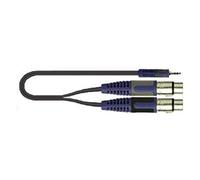 QUIK LOK - RKSA/194-5 Cavo Adattatore Minijack Stereo 3,5 mm a 2 XLR Femmina, Serie ROK SOLID, Lunghezza 5 m, Nero