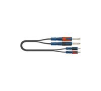 QUIK LOK - RKSA130-1 Cavo Adattatore 2 Jack Mono 6,3 mm a 2 RCA Maschio, 1 m, Serie Rok Solid, Basso Rumore