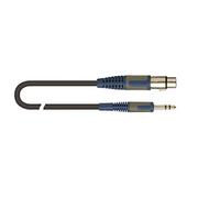 QUIK LOK - RKSM/342-3 Cavo Microfonico XLR Femmina Jack Stereo, 3 m, ROK SOLID Superflex Basso Rumore, Contatti Dorati, Nero