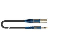 QUIK LOK - RKSM/344-5, Cavo Microfonico XLR Maschio A Jack Stereo 6,3 mm, Serie ROK SOLID, Nero, Lunghezza 5 m