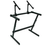 QUIK LOK - Z/726 Supporto a Z per tastiere a doppio livello, larghezza 86 cm, altezza regolabile, espandibile in workstation, struttura in acciaio