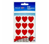 Quik Stik Etichetta Cuore Rosso Adesivo Permanente Multiuso Confezione da 10 Pez
