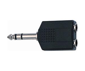 Quiklok AD/76 Adattatore Stereofonico da 2 Jack 6.3 Femmina a un Jack 6.3 Stereo