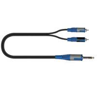 QUIKLOK Cavo Adattatore 1 Jack stereo 6,3mm / 2 Rca maschio da 2 m Cavo Adattato