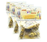 Quiko Mini Pop Corn per uccelli 170g pannocchie di mais naturale con preziosi nutrienti (Confezione da 3)