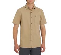 Quiksilver Camicia da Uomo a Maniche Corte in Cotone di Alta qualità, con Bottoni, in Seersucker, Vinatge Kaki, M