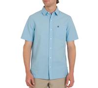 Quiksilver Camicia da Uomo in Cotone di Prima qualità con Bottoni e Maniche Corte, Blu Chiaro, L