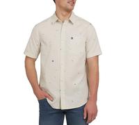 Quiksilver Camicia da Uomo in Morbido Cotone a Maniche Corte con Bottoni in Tessuto (Confezione da 1), Betulla Argento, S