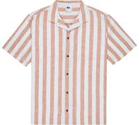 Quiksilver - Camicia in cotone biologico e canapa - Sunset Song SS Shirt Bone White Stripes Sunset per Uomo in Cotone - Taglia XL - Beige