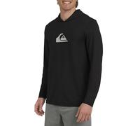 Quiksilver Swimwear Regular Fit UPF 50 Sun Tee Hooded Maglietta Rash Guard, Nero, Large Uomo