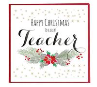 Quill"" Happy Christmas"Teacher""Biglietto d'auguri"