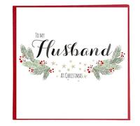 Quill"To my Husband Natale" Biglietto d'auguri"