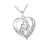 QUILSTM Eccezionale regalo per la festa della mamma per mamma e moglie, con | accattivante collana con ciondolo a forma di cuore per madre e figlio.