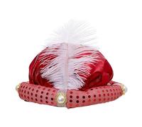 QUILSTM Fotografia Cappello da Sultano Cappello da Principe Arabo, rosso | Indiani Accessorio per Costumi Giochi di Ruolo in Varie Occasioni Copricapo Costume da Ballo di Fine Anno per Halloween