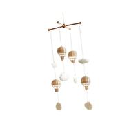 QUILSTM Mobile Creativo per Neonati con Mongolfiera in Rattan e Ciondolo a | nuvola, decorativo e sognante, per cameretta dei bambini, materiale didattico per la fotografia, bambine e bambini, neonati.