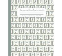 Quilt Composition Notebook | Green Geometric Square Pattern Journal with Blue Floral Patchwork Design | Gift for Quilter, Seamstress, Needlework ... College Ruled Blank Lined Pages | 7.5 x 9.25