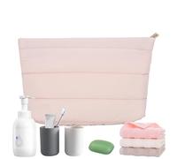 Quilt Makeup Bag, Casual Commuter Clutch, Quilted Pouch, Fashionable Makeup Organizer, 23x16cm/9.06x6.3 Inches, Vertical Square, Polyester, Wallet, Lipstick Traveling