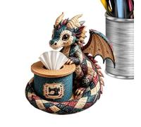 Quilted Dragon Tissue Box Kit - Handmade Beaded Fabric Napkin Organizer