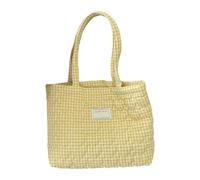 Quilted Handbag Heart Plaided Pattern Spacious Work Bag for Professionals Comfortable Strap Polyester Daily Essential Roomy Travel Bags