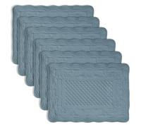Quilted Placemats Set of 6,13x18 Inch Rectangular Table Mats