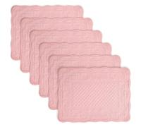 Quilted Placemats Set of 6,13x18 Inch Rectangular Table Mats